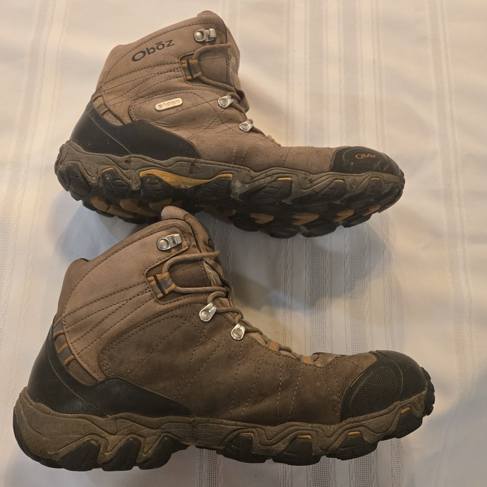 Oboz Bridger Mid B-DRY Hiking Boots Men's 11 Brown Black Leather Waterproof - Picture 4 of 9